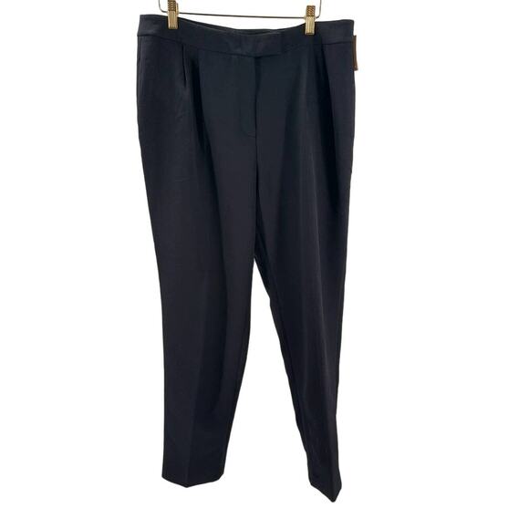 ANNE KLEIN sz 10 black slacks front pleated pants NWT B120 *flaw - Picture 1 of 8